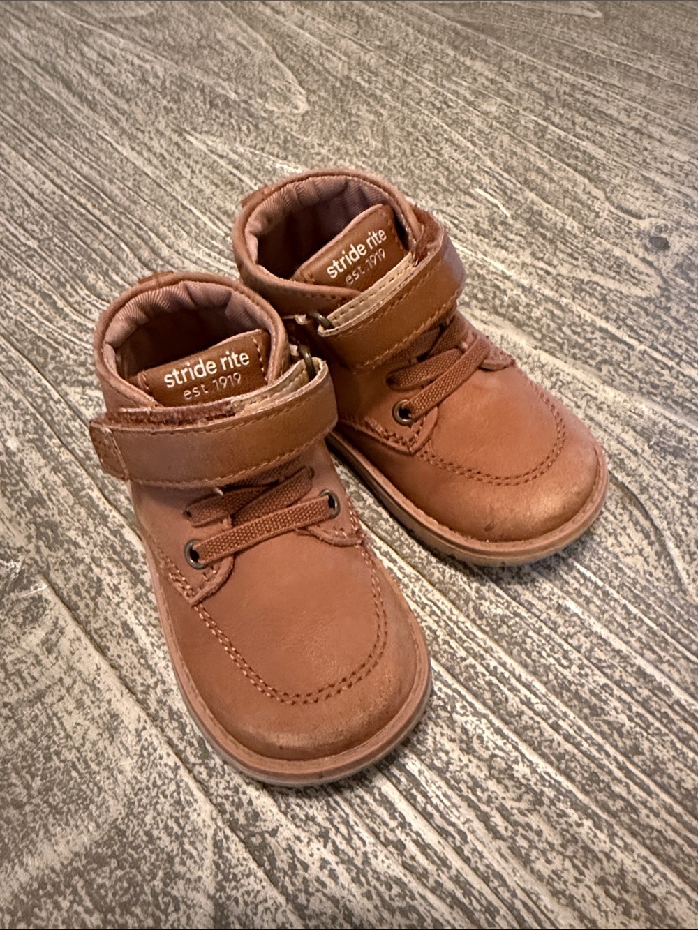Stride Rite Kids Boys Girls Brown Leather Boots